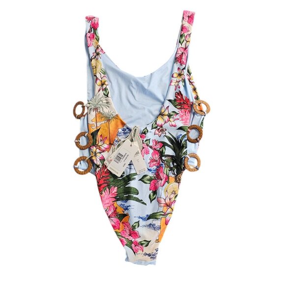Agua Bendita Tribeca Ventura One-Piece Swimsuit, Scoop Back, Floral, Size Large - Picture 3 of 10